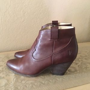 Frye Reina Leather brown Ankle Boots Sz.8M